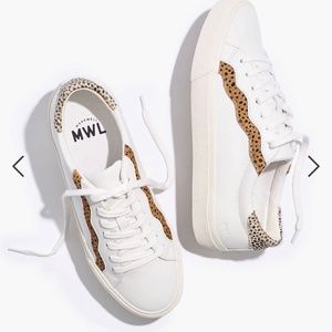 Madewell Sidewalk Low-Top Sneakers in Leather and Calf Hair